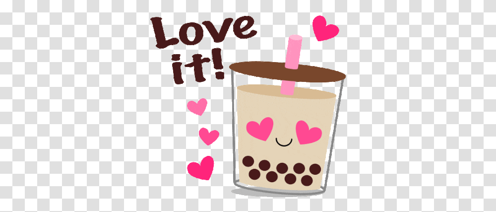 Boba Bubble Sticker Boba Bubble Tea Discover & Share Gifs Girly, Label, Text, Paper, Tin Transparent Png