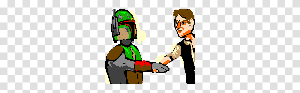 Boba Fett And Han Solo Shake Hands, Person, Performer, Poster, Face Transparent Png