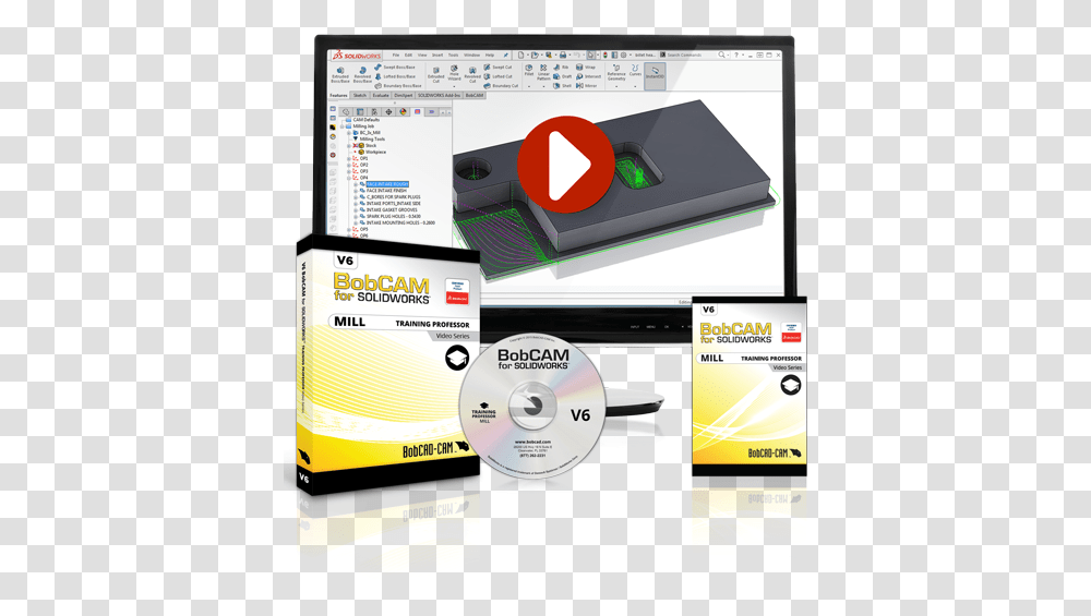 Bobcam For Solidworks V6 Mill Training Videos Bobcad Cam Optical Storage, Disk, Electronics, Dvd, Text Transparent Png