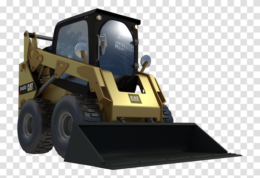 Bobcat Loader 3d Render Bulldozer, Tractor, Vehicle, Transportation, Wheel Transparent Png