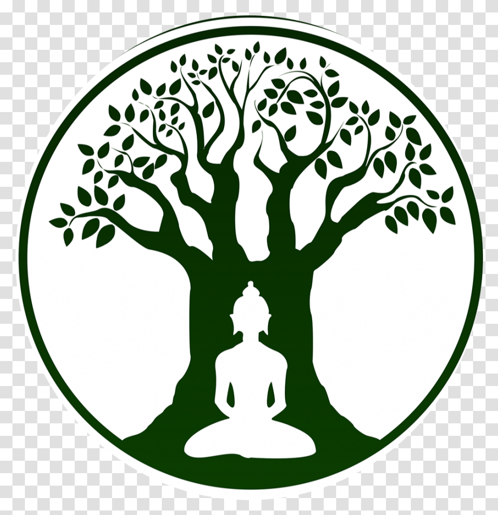 Bodhi Tree Logo Ftestickersfreetoedit Simple Easy Buddha Drawing, Stencil, Rug, Symbol, Label Transparent Png