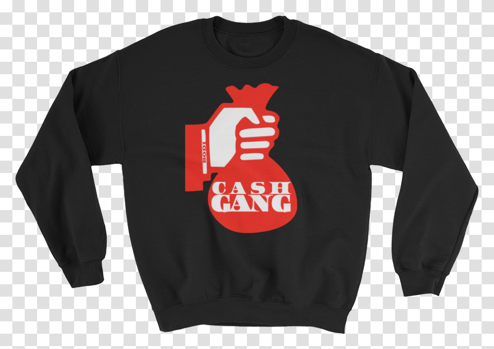 Bodi Cash Gang Money Bag Crew Neck Sweatshirt Being Lydia Deetz Black Dress, Apparel, Sweater, T-Shirt Transparent Png
