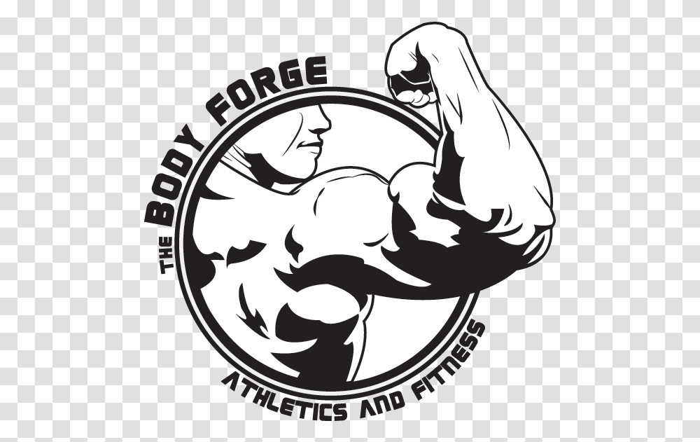 Body Forge Athletics And Fitness Logo 90, Stencil, Symbol, Trademark, Hand Transparent Png