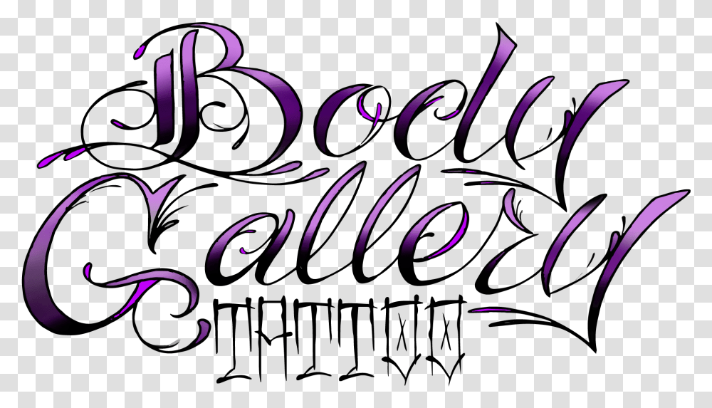 Body Gallery Tattoo Artists Decorative, Text, Graphics, Alphabet, Floral Design Transparent Png