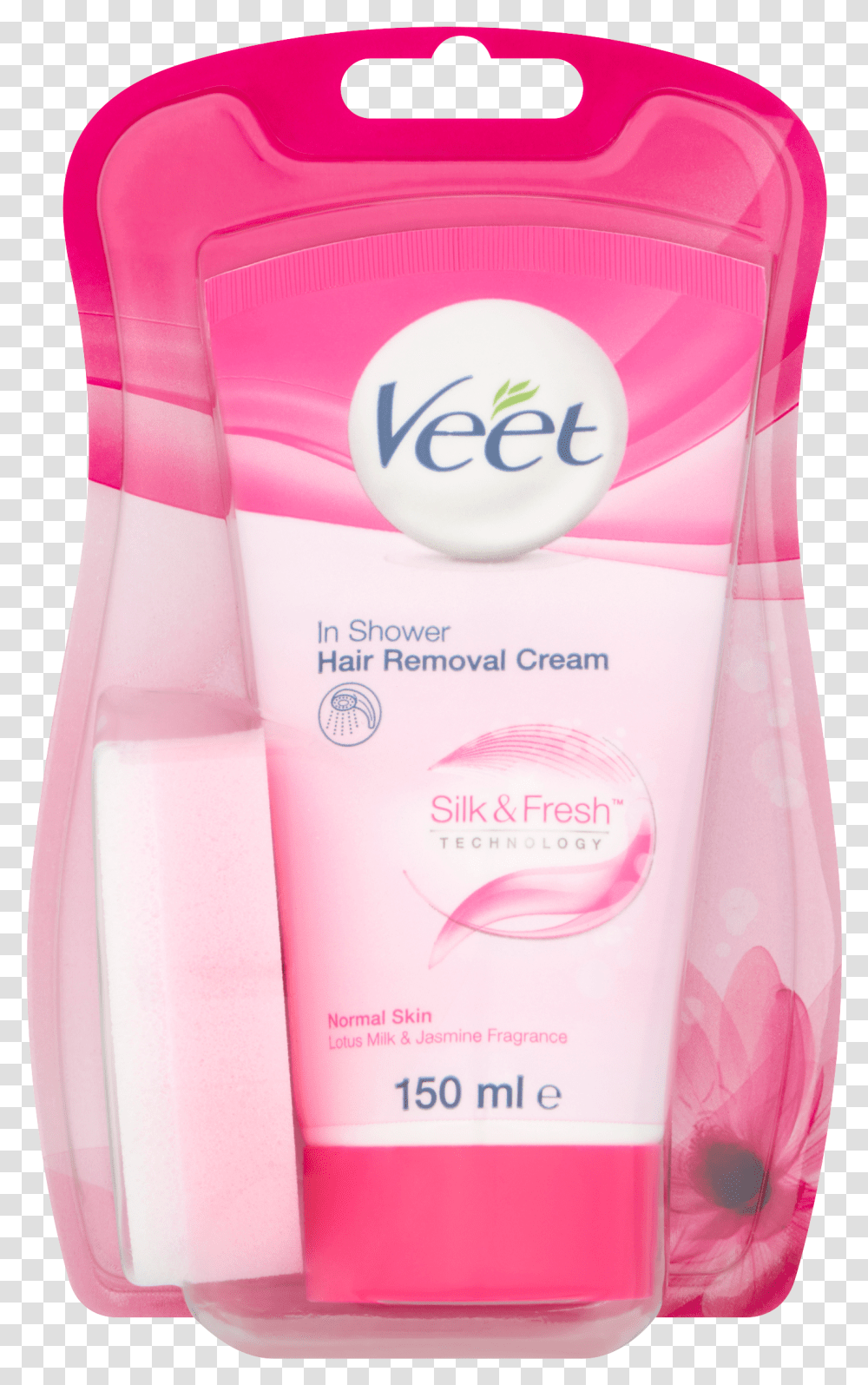 Body Hair Veet In Shower Hair Removal Cream, Bottle, Cosmetics, Lotion, Box Transparent Png