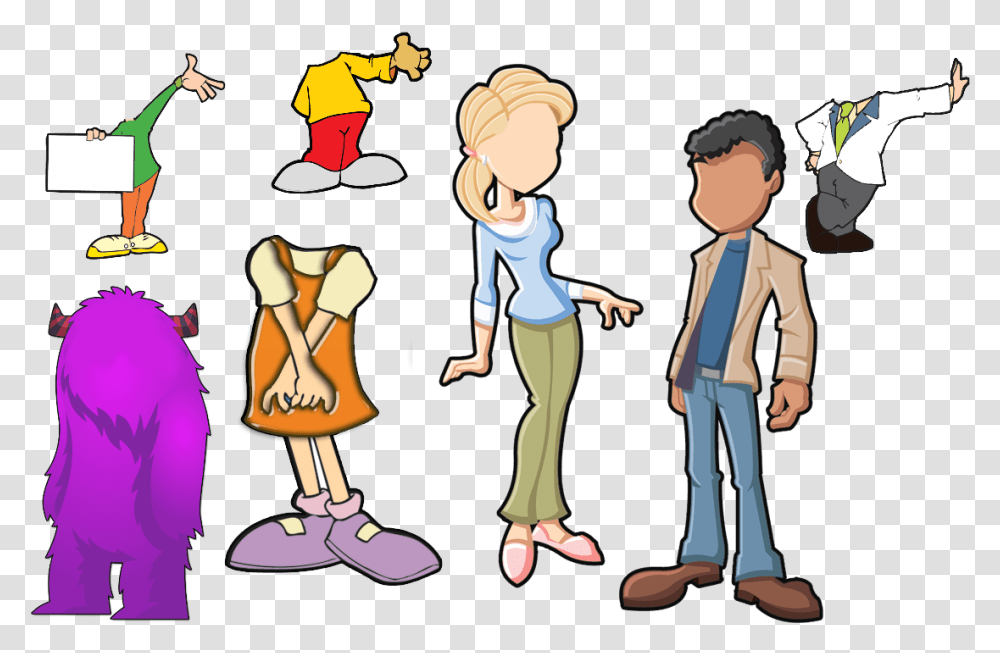 Body Of A Cartoon Character, Person, Book, People Transparent Png