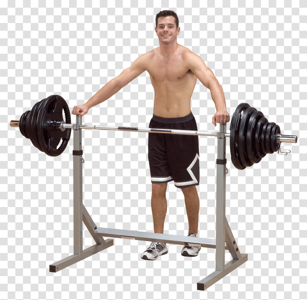 Body Solid Powerline Squat Rack, Person, Working Out, Sport, Fitness Transparent Png