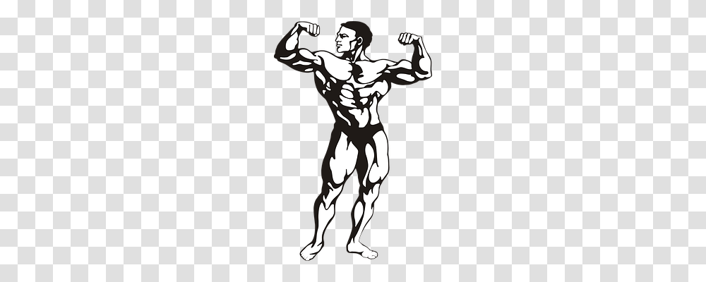 Bodybuilder Person, Stencil, Hand Transparent Png