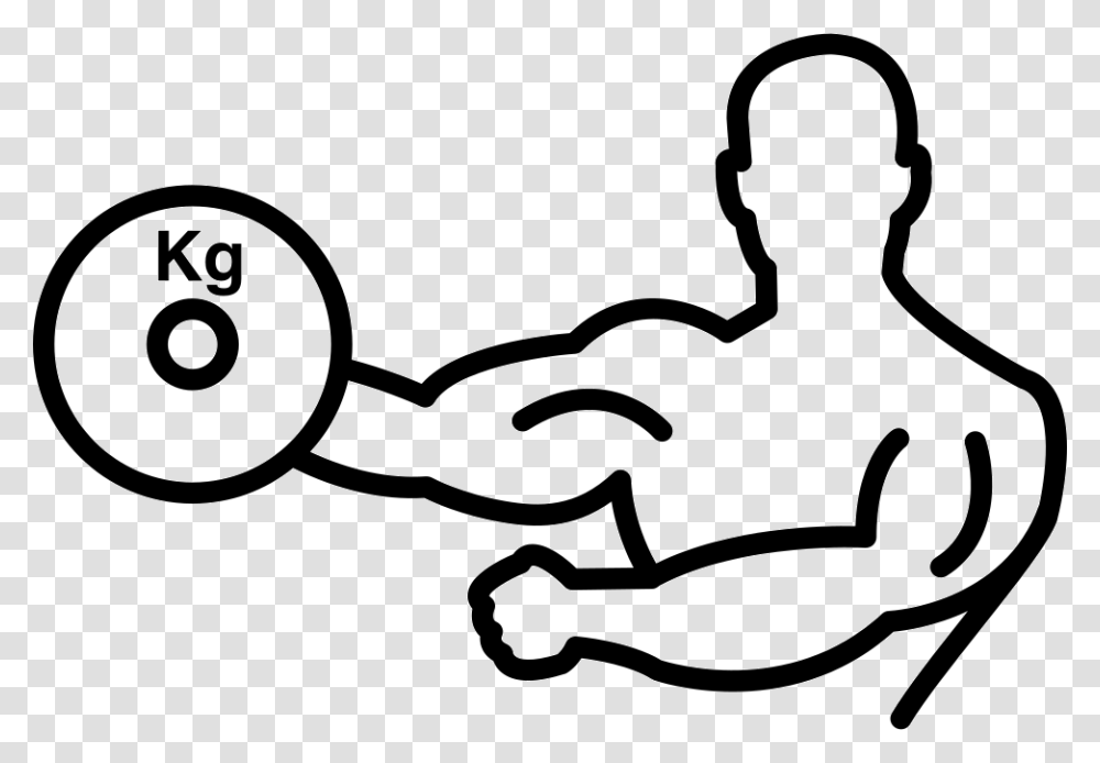 Bodybuilder Carrying Weight On One Hand Outline Outline Of A Person Flexing, Stencil, Animal, Scissors, Blade Transparent Png