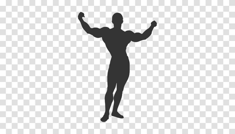Bodybuilder Crucifix Pose Silhouette, Person, Hand, Sleeve, People Transparent Png