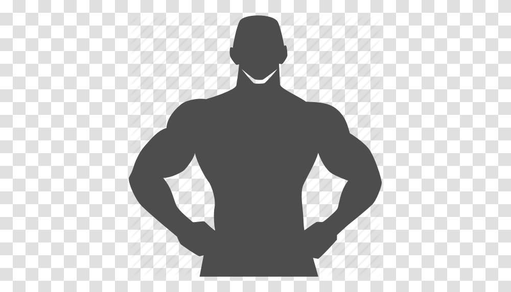 Bodybuilder Gym Hero Man Muscle Protect Strong Icon, Back, Silhouette, Plot, Torso Transparent Png