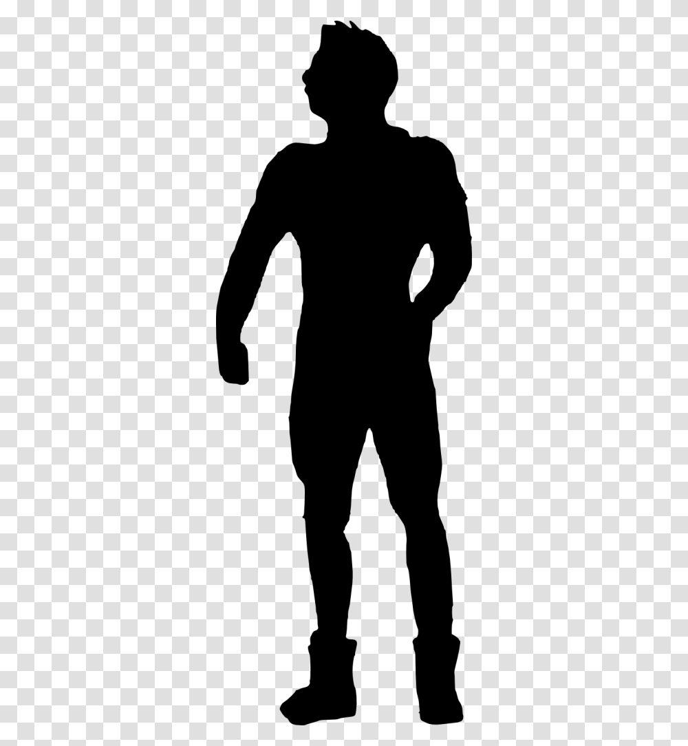 Bodybuilder Silhouette Man Wearing Cowboy Boots Silhouette, Gray, World Of Warcraft Transparent Png