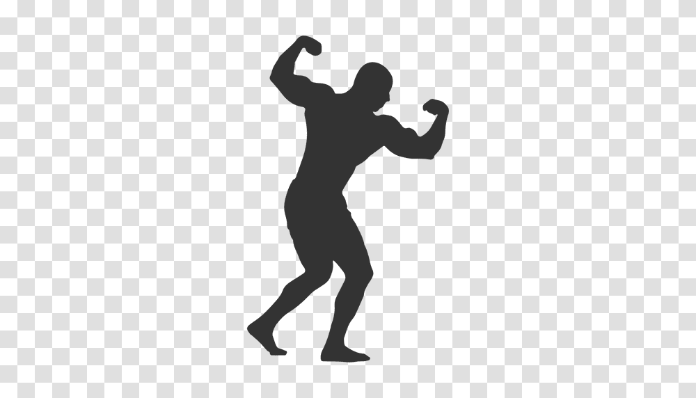 Bodybuilder Twisted Biceps Pose Silhouette, Person, Human, Leisure Activities, Dance Pose Transparent Png