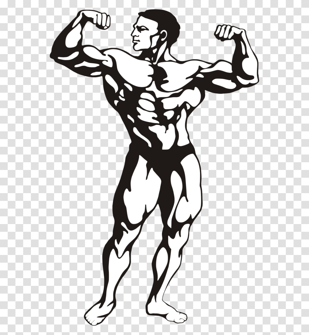 Bodybuilder Vector Drawn Clipart Winging, Stencil, Hand, Person, Human Transparent Png