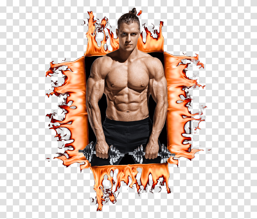 Bodybuilding, Person, Human, Fire, Flame Transparent Png