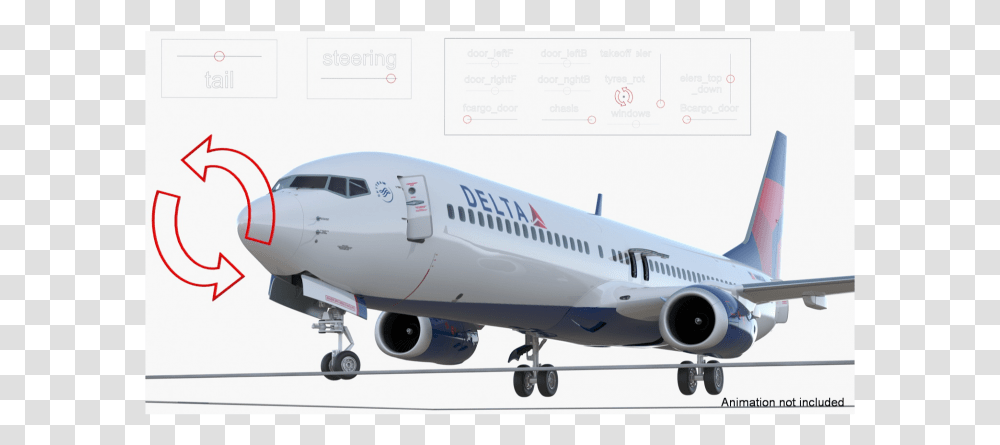 Boeing 737 900 Er Delta With Interior And Doors Rigged Boeing 737 Next Generation, Airplane, Aircraft, Vehicle, Transportation Transparent Png