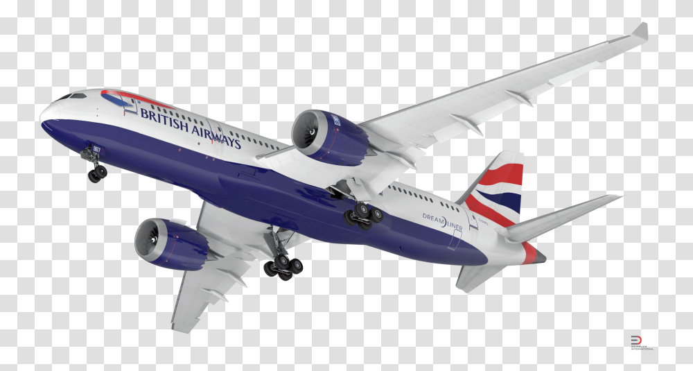 Boeing 787 3 British Airways Rigged Royalty Free 3d Boeing, Airplane, Aircraft, Vehicle, Transportation Transparent Png