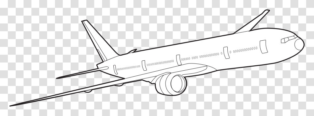Boeing Airplane Clipart Airplane Outline, Aircraft, Vehicle, Transportation, Airliner Transparent Png
