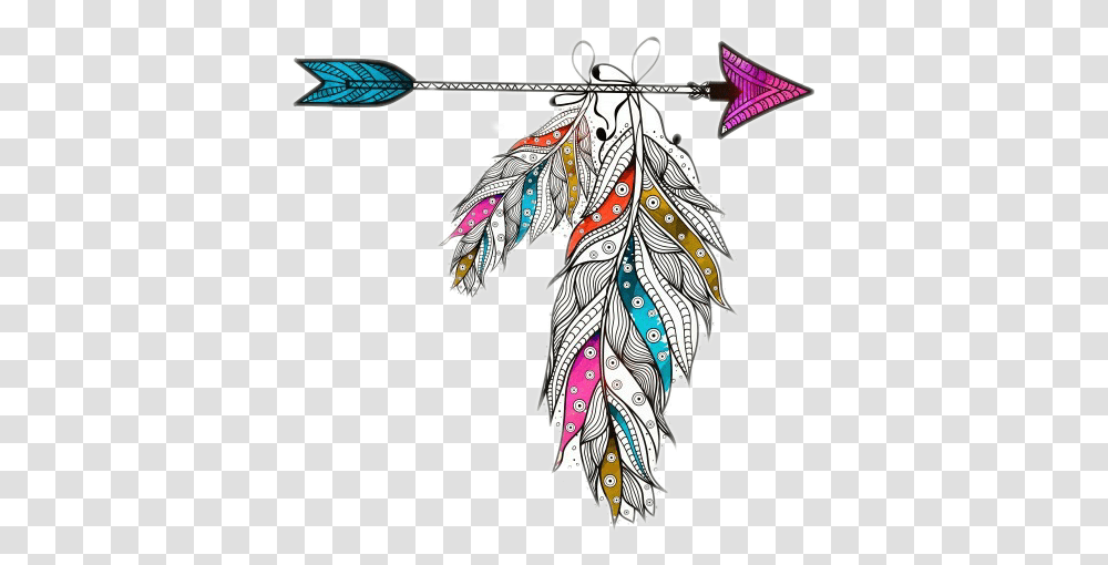 Boho Arrows Feather Flecha Plumas, Pattern, Floral Design Transparent Png