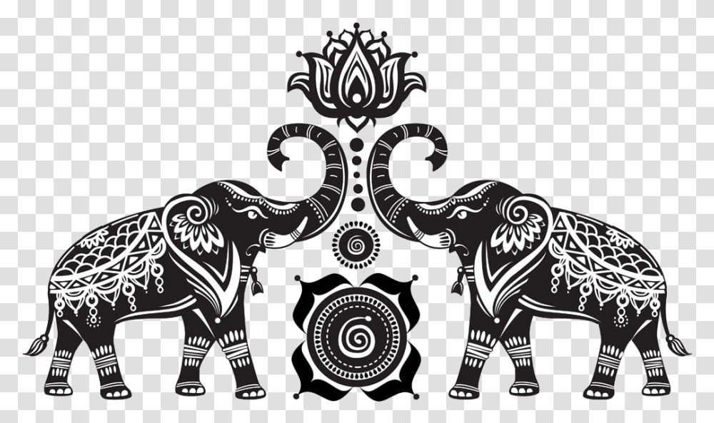 Boho Bohemian Elephant Elephants Mandala Freetoedit Indian Elephant Vector, Emblem, Face, Stencil Transparent Png