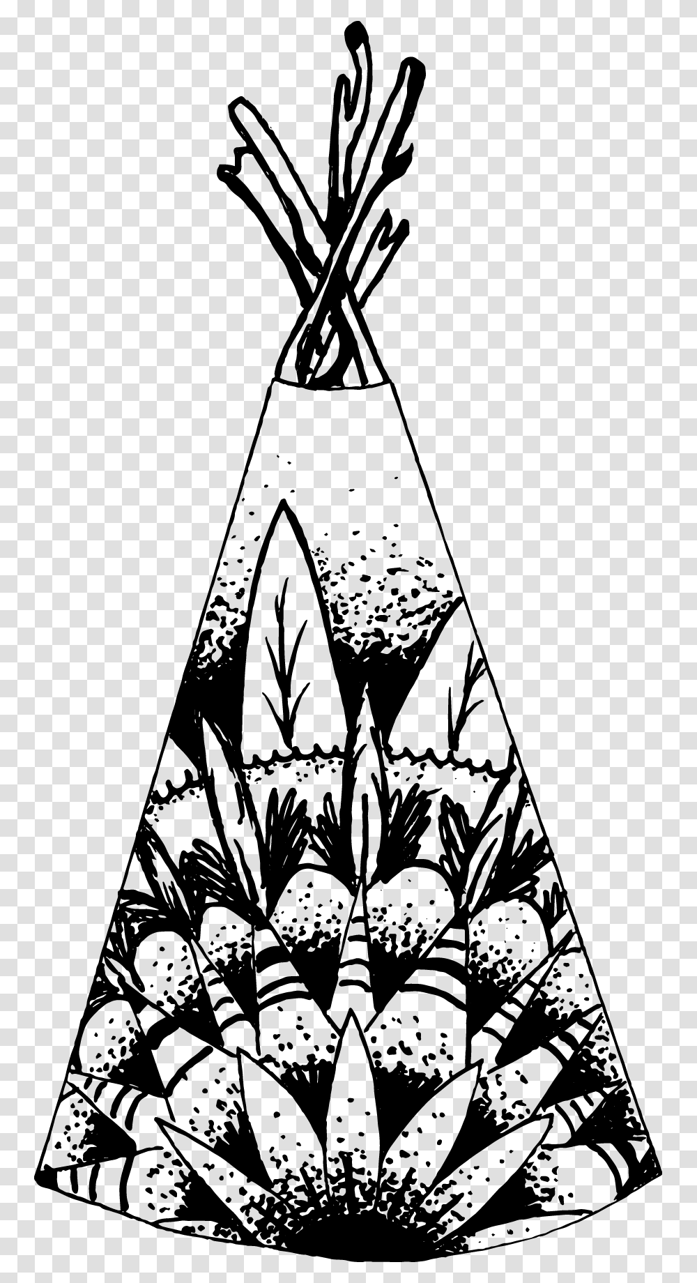Boho Clipart Tattoo Tepee, Stencil, Triangle, Bottle, Silhouette Transparent Png