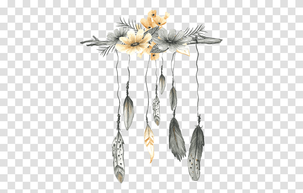 Boho Feathers, Floral Design, Pattern Transparent Png