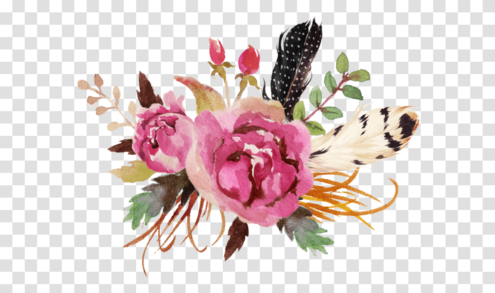 Boho Flowers And Feathers, Plant, Floral Design, Pattern Transparent Png