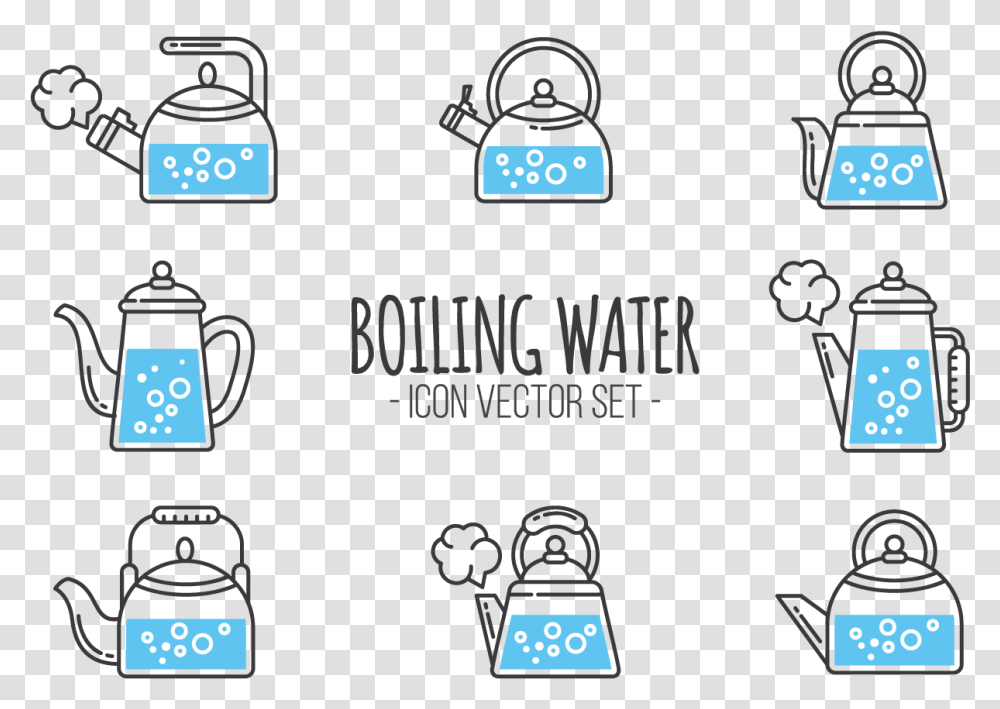 Boiling Water Icons Vector Boiling Water Blue, Electronics, Label, Monitor Transparent Png