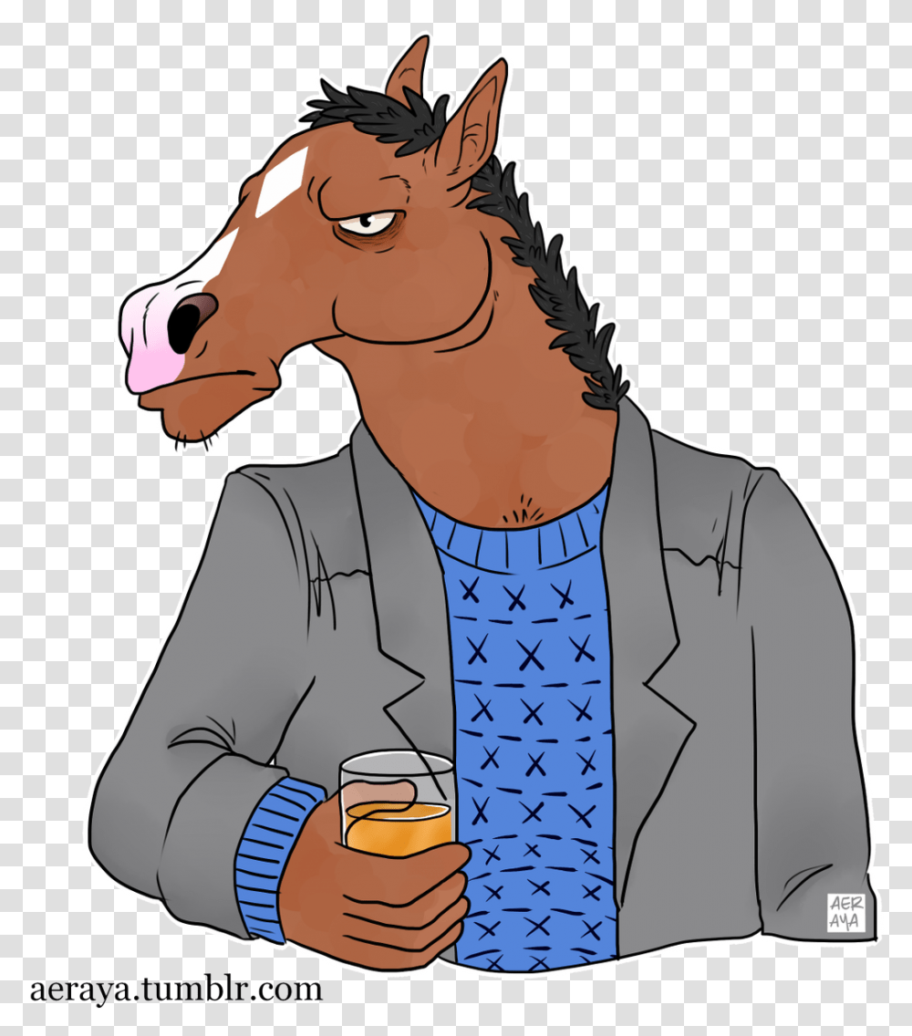 Bojack Horseman Cartoon, Person, Human, Mammal, Animal Transparent Png