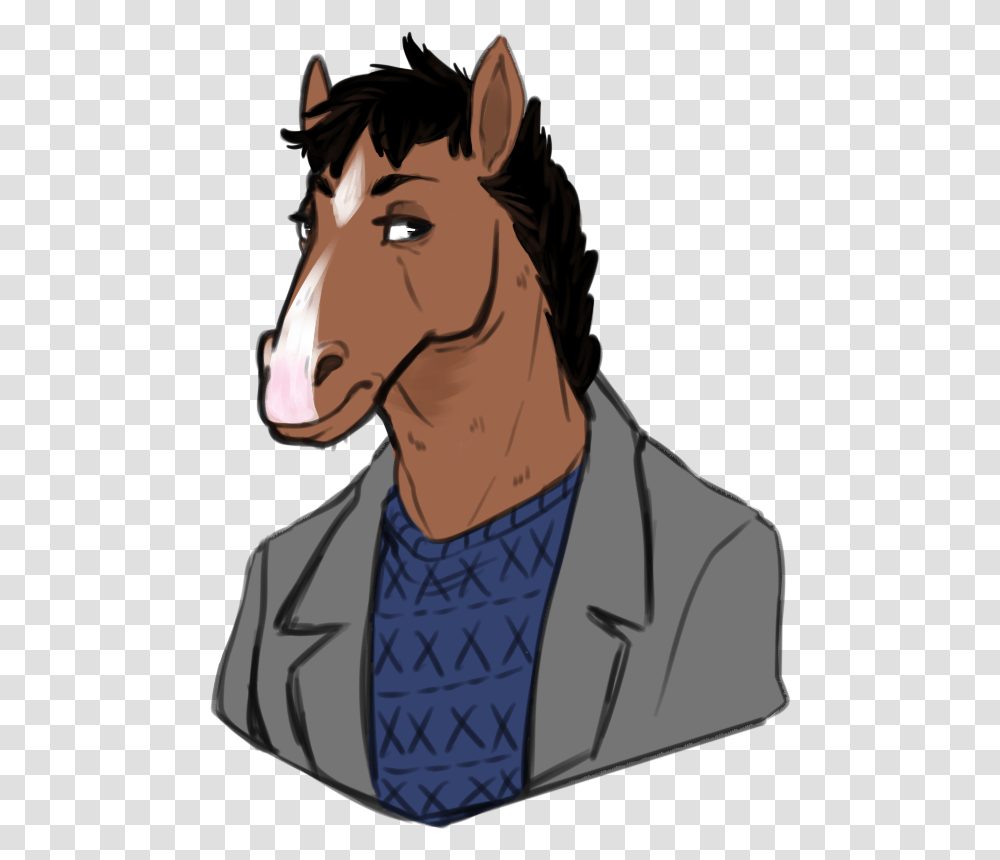 Bojack Horseman Drawing Download Mustang Horse, Apparel, Animal, Mammal Transparent Png