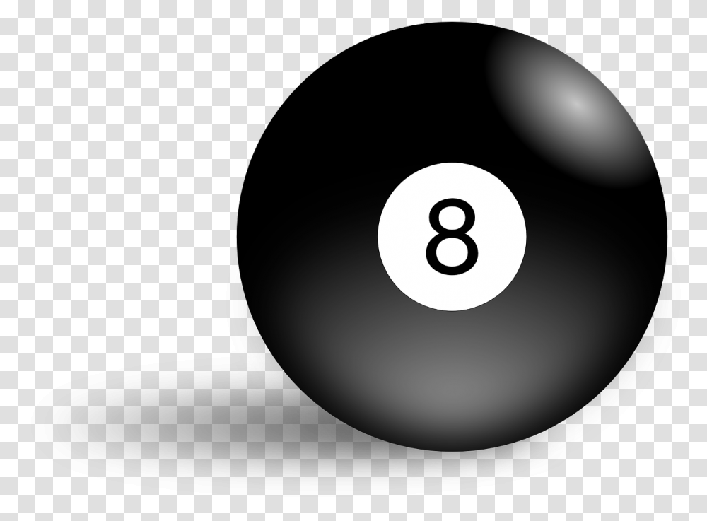 Bola De Billar Negro, Number, Sphere Transparent Png