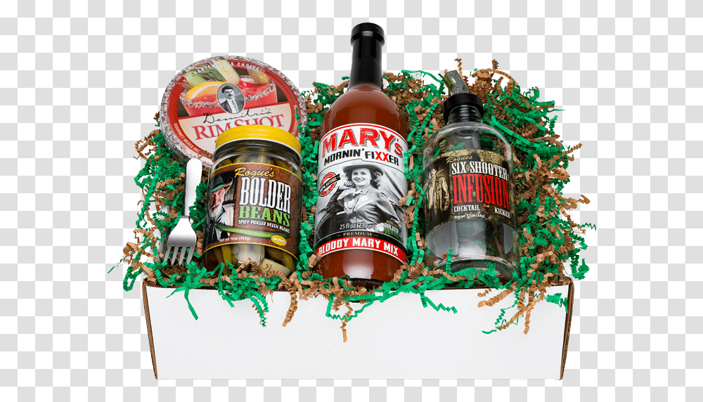 Bolder Beans Bloody Mary Gift Box Alcohol, Beer, Beverage, Bottle, Food Transparent Png