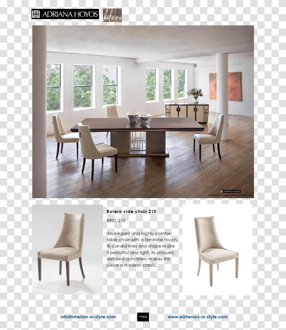 Bolero Side Chair 210 An Elegant And Highly Comfortable Bolero Adriana Hoyos, Flooring, Furniture, Wood, Hardwood Transparent Png