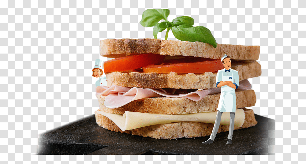 Bologna Sandwich Clipart Fast Food, Person, Burger, Bread, Plant Transparent Png