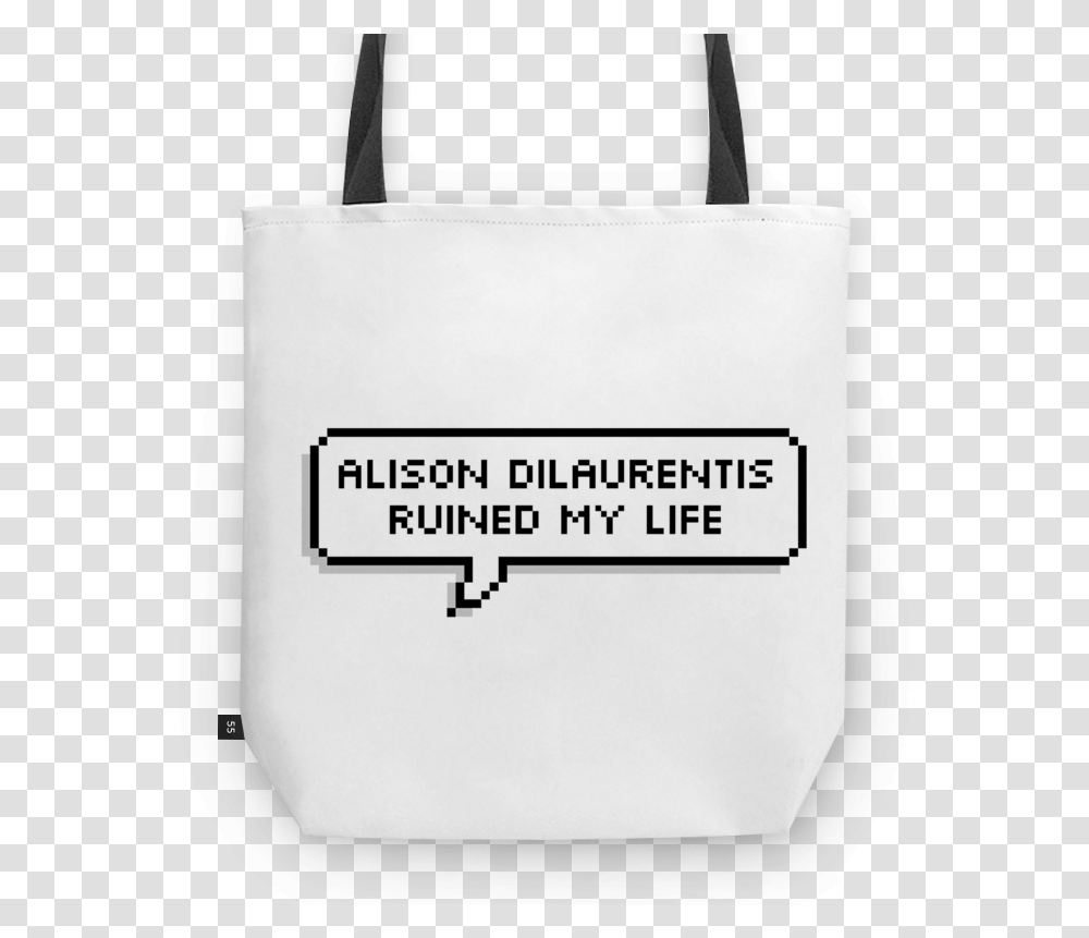 Bolsa Alison Dilaurentis Ruined My Life De Henrique Aesthetic Text Bubble, Tote Bag, Shopping Bag, Mailbox, Letterbox Transparent Png