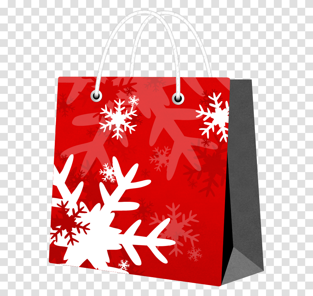 Bolsa Con Copos De Nieve Christmas Gift Paper Bags, Shopping Bag, Tote Bag Transparent Png