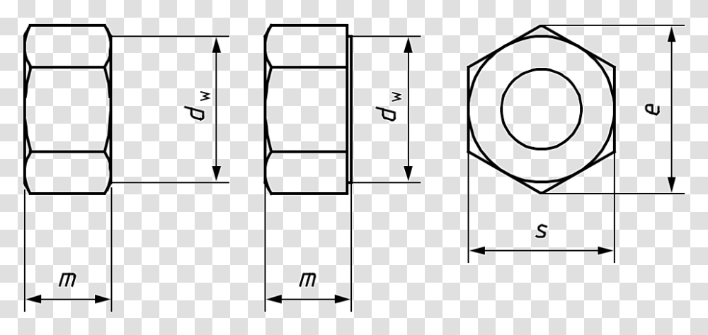 Bolt Drawing Hex Iso 4032 Nut Dimensions, Diagram, Plot, Plan Transparent Png