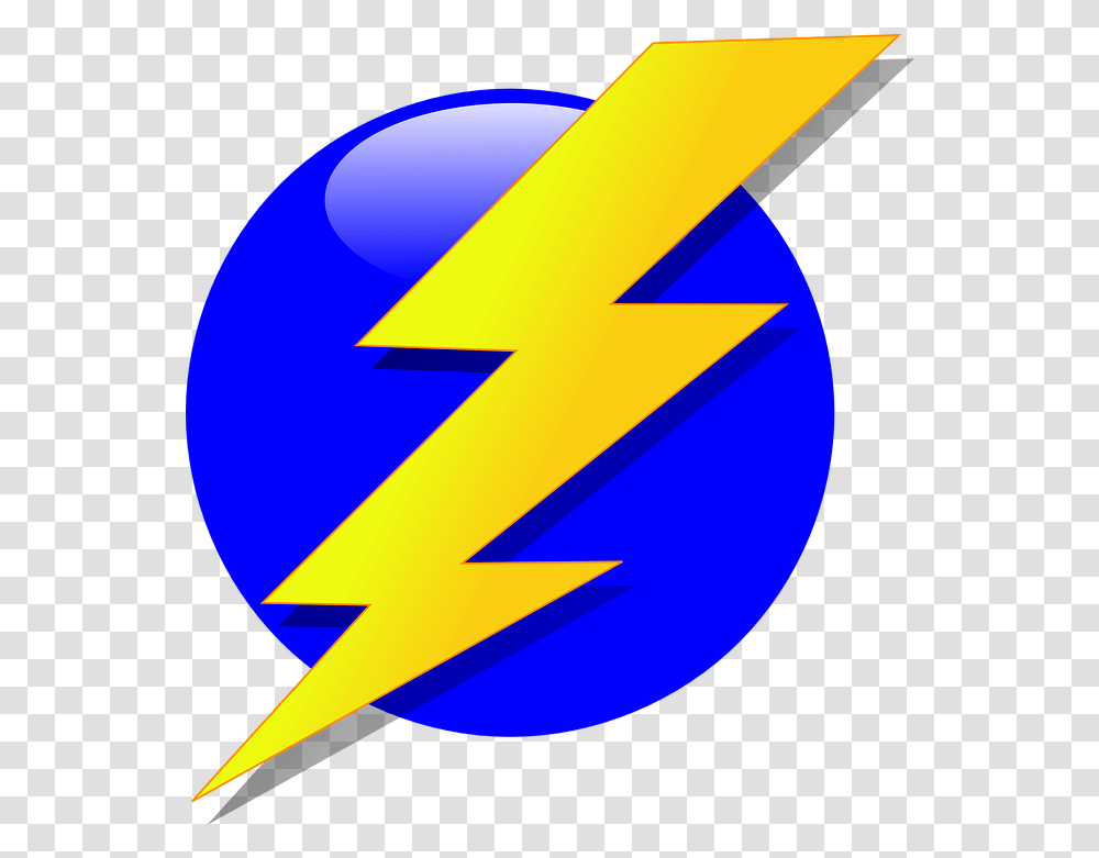 Bolt Lightning Electricity Lightning Bolt Blue Yellow, Symbol, Logo, Trademark, Number Transparent Png