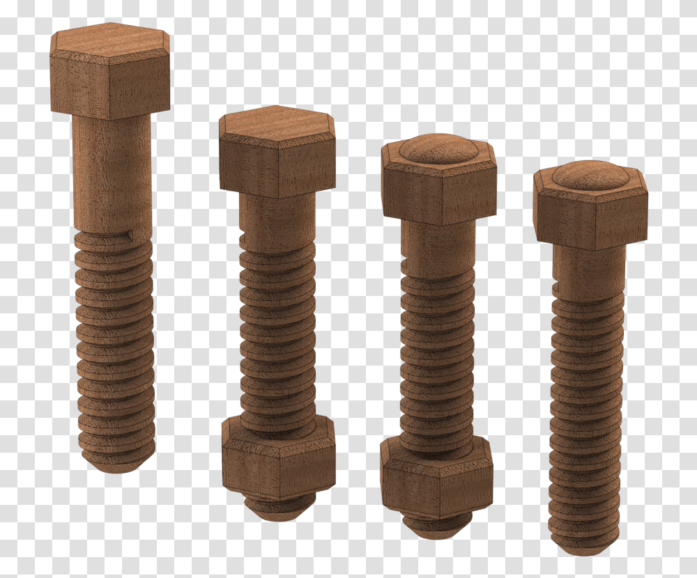 Bolts Made Of Wood, Machine, Screw, Pillar, Architecture Transparent Png