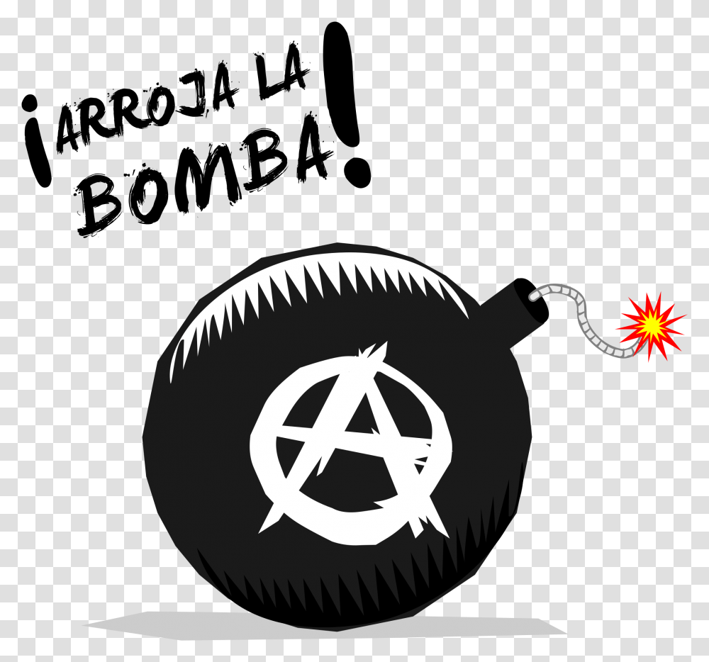 Bomb Clipart Black And White Anarchy Symbol On A Bomb, Star Symbol, Silhouette, Stencil Transparent Png