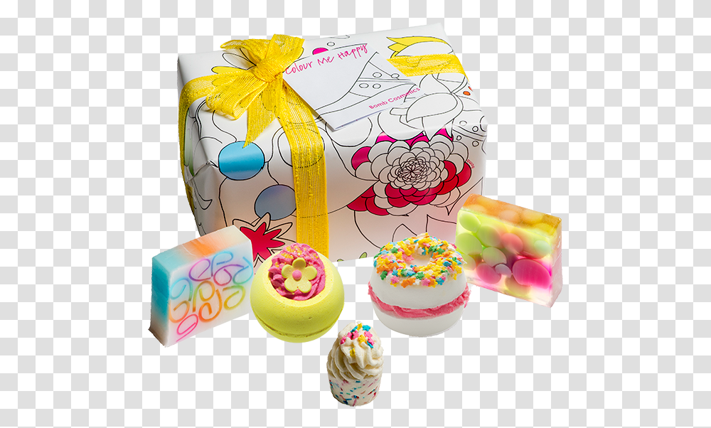 Bomb Cosmetics Gift Packs Colour Me Happy For Women, Birthday Cake, Dessert, Food, Cream Transparent Png