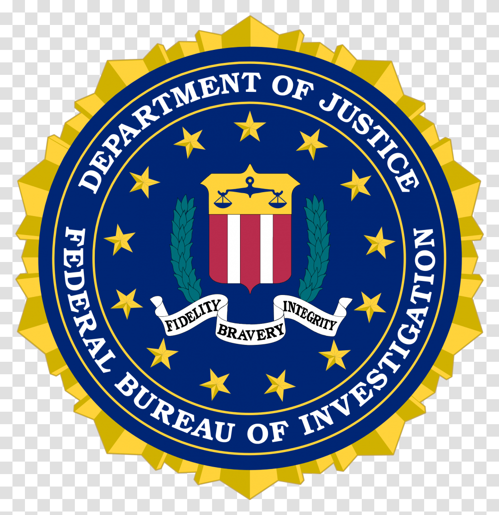Bomb Threat Department Of Justice Fbi, Logo, Trademark, Badge Transparent Png