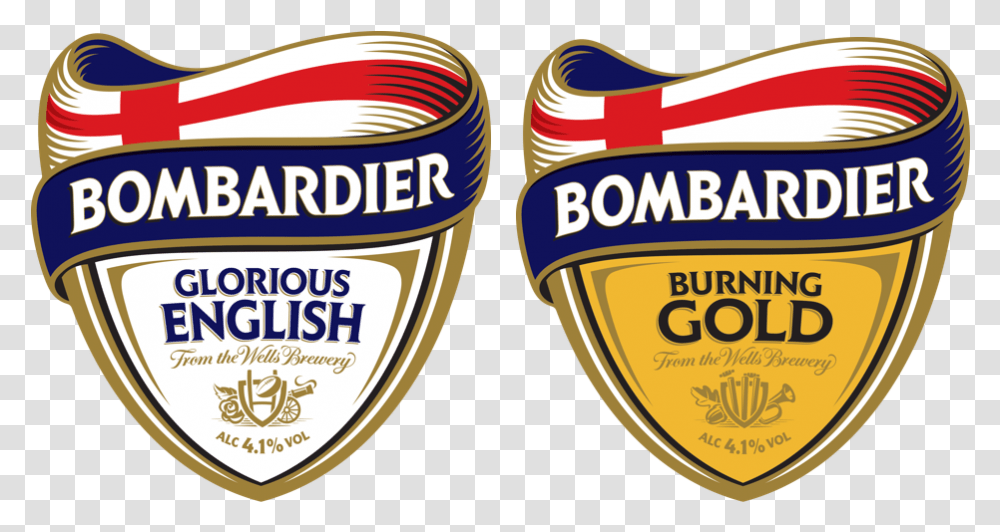 Bombardier Glorious English Bombardier Burning Gold Ale, Label, Text, Word, Beverage Transparent Png