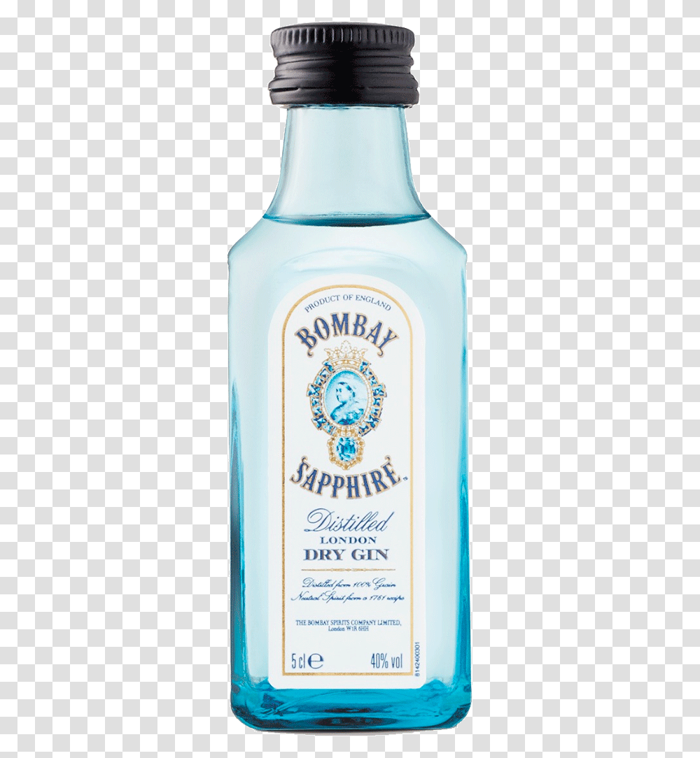 Bombay Sapphire Gin 50 Ml Water Bottle, Liquor, Alcohol, Beverage, Drink Transparent Png