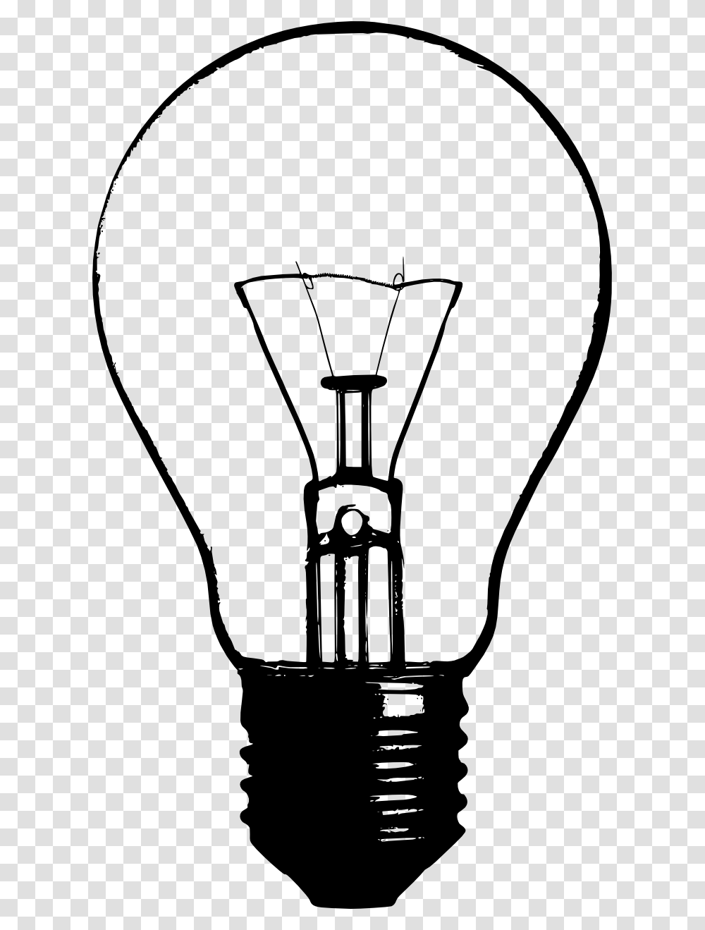 Bombilla Lightbulb Clipart Black And White, Lamp Transparent Png