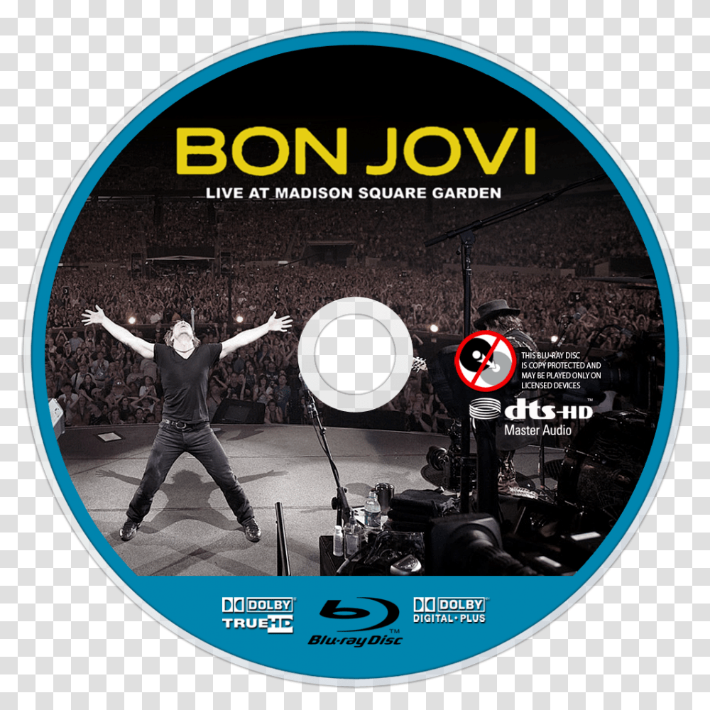Bon Jovi Live At Madison Square Garden Blu Ray, Disk, Dvd, Person, Human Transparent Png