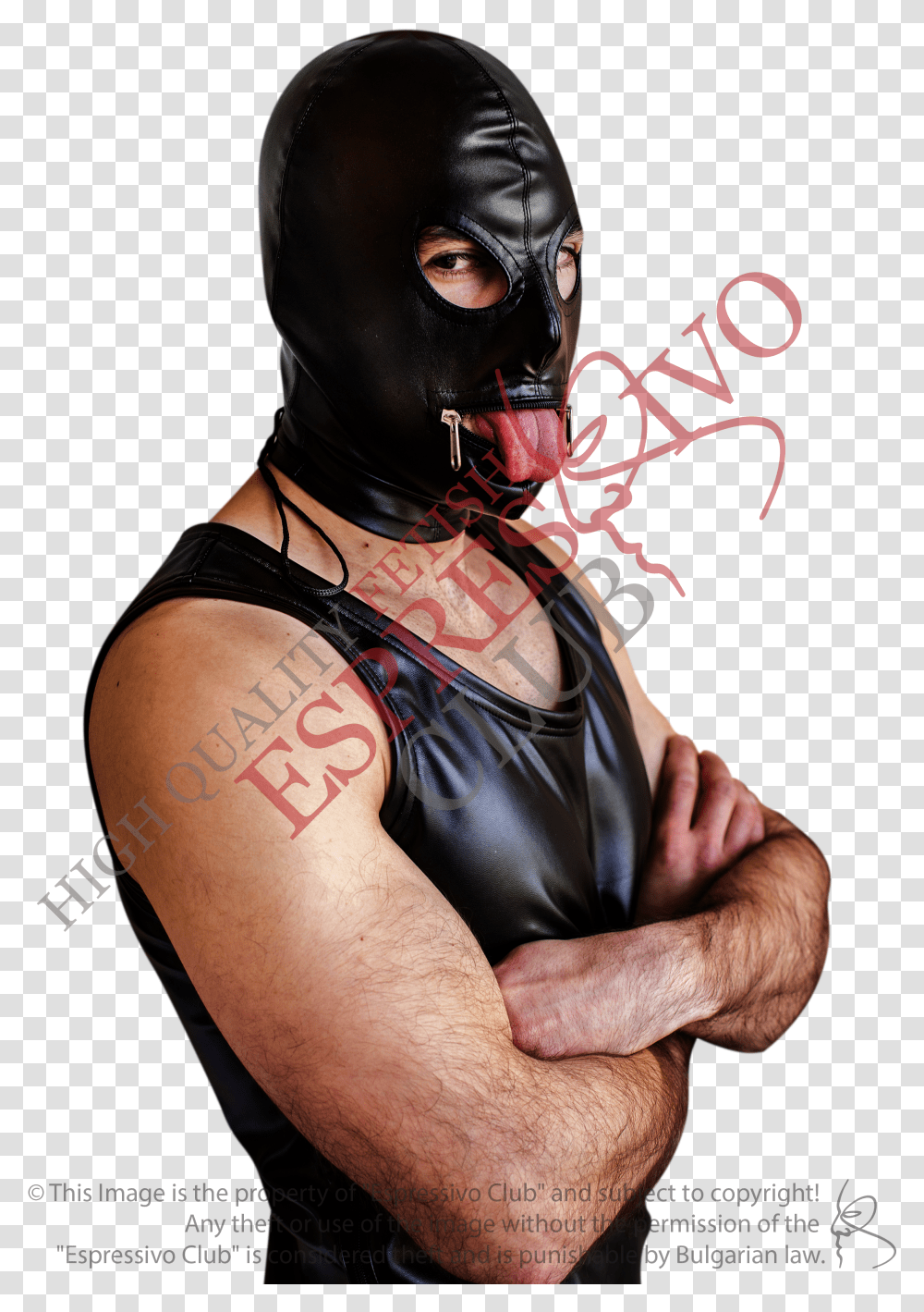 Bondage Hood With Eyes Holes And Mouth Zip Transparent Png
