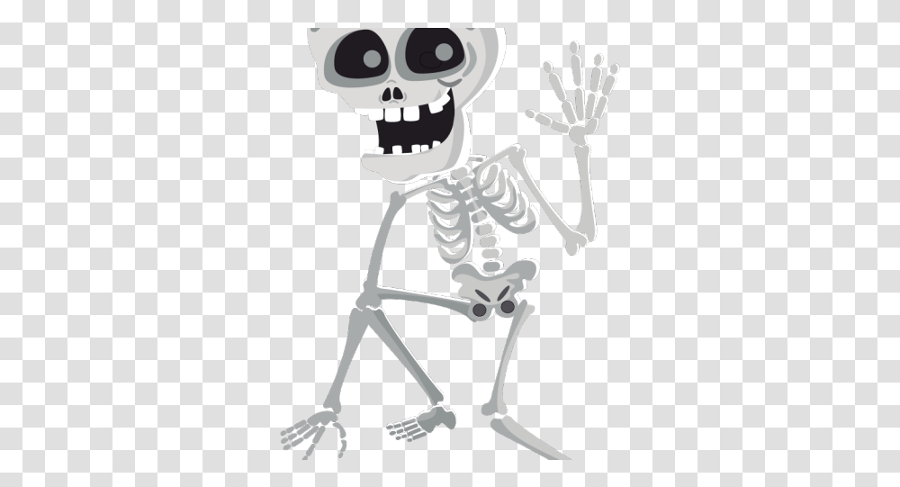 Bones Clipart Dancing Zombie Background Skeleton Cartoon, Bow, Poster, Advertisement Transparent Png