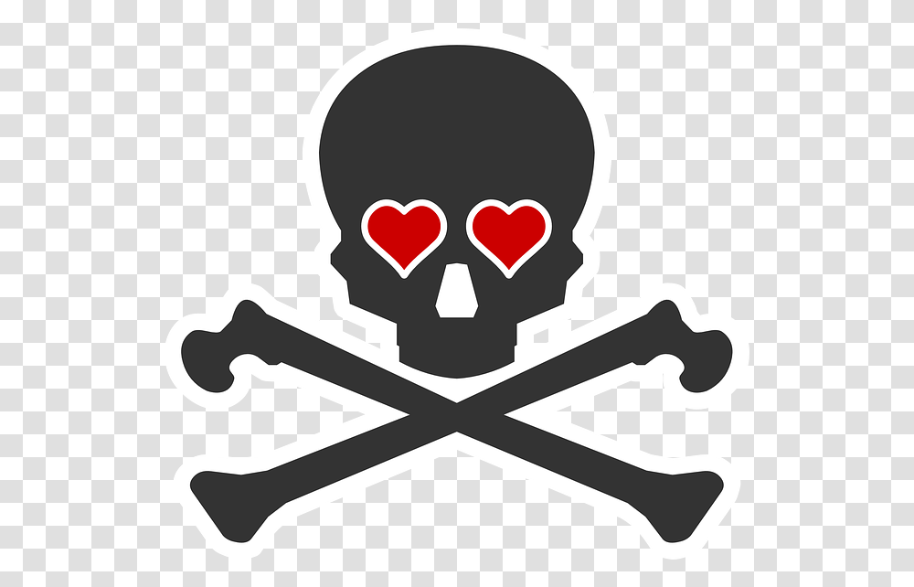 Bones Death Heart Skull Skull And Crossbones Hearts, Symbol, Hammer, Tool, Emblem Transparent Png