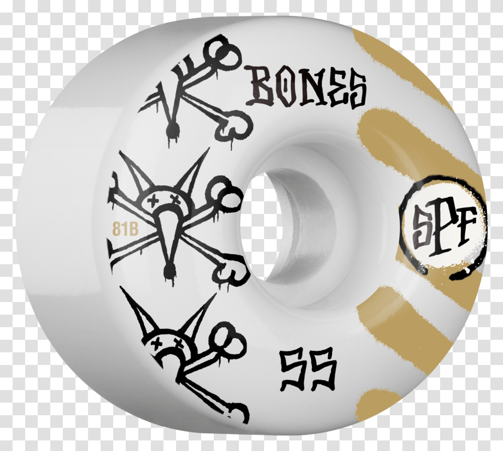 Bones Wheels Spf War Paint 55mm 81b Whitegold Skateboard Bones Wheels Spf, Machine, Spoke, Disk, Dvd Transparent Png